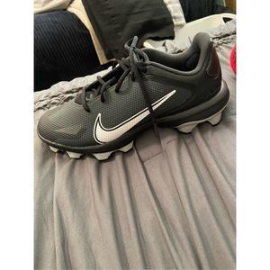 Nike Force Trout Pro 8 Mens Sz 8 Shoes Black Gray Low Top Molded Baseball Cleats